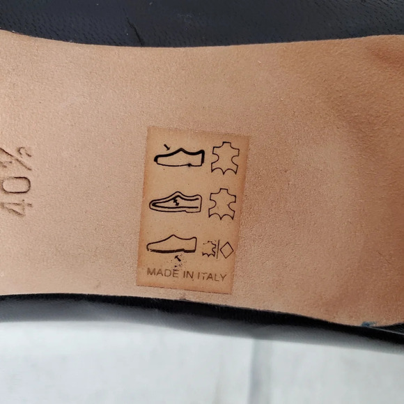 Vintage Italian Leather Kitten Heels Black Leather Pointed Toe Size 40 1/2=9-9.5 - Picture 14 of 15